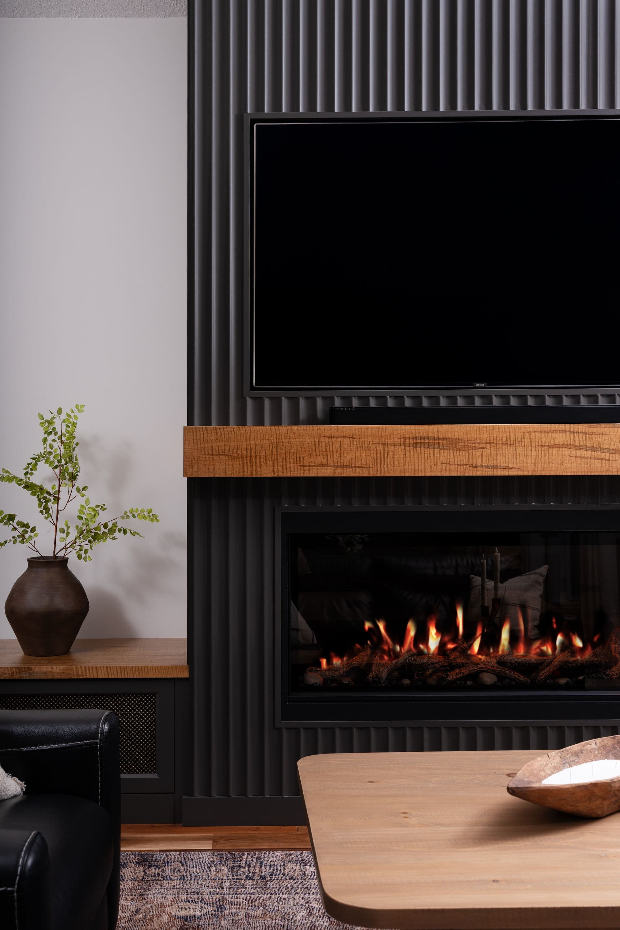 The Fluted Fireplace - custom kitchen project by Kas Kitchens