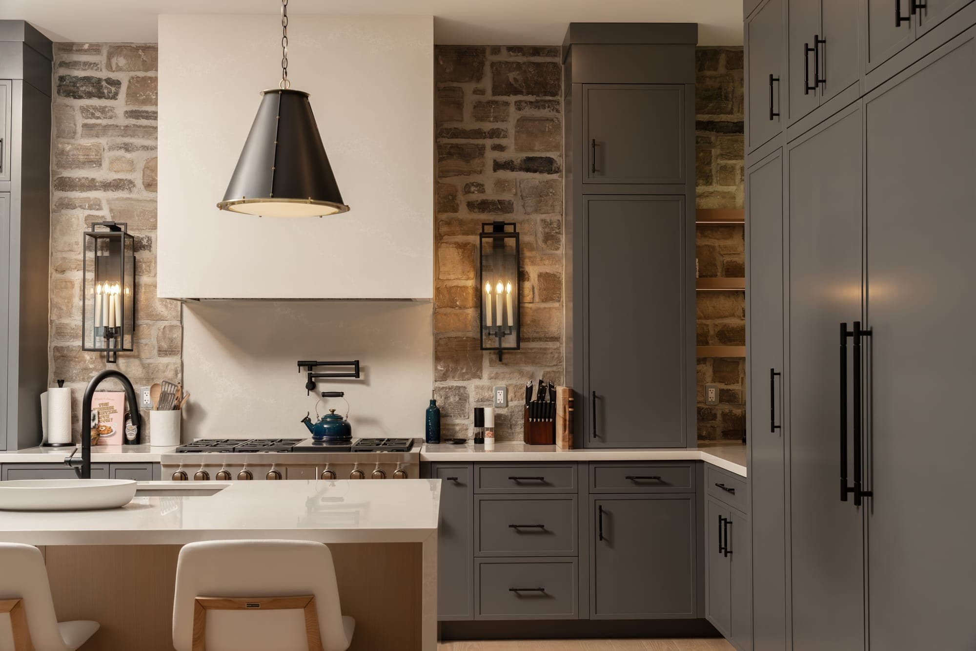 Stone & Blonde Oak - custom kitchen project by Kas Kitchens