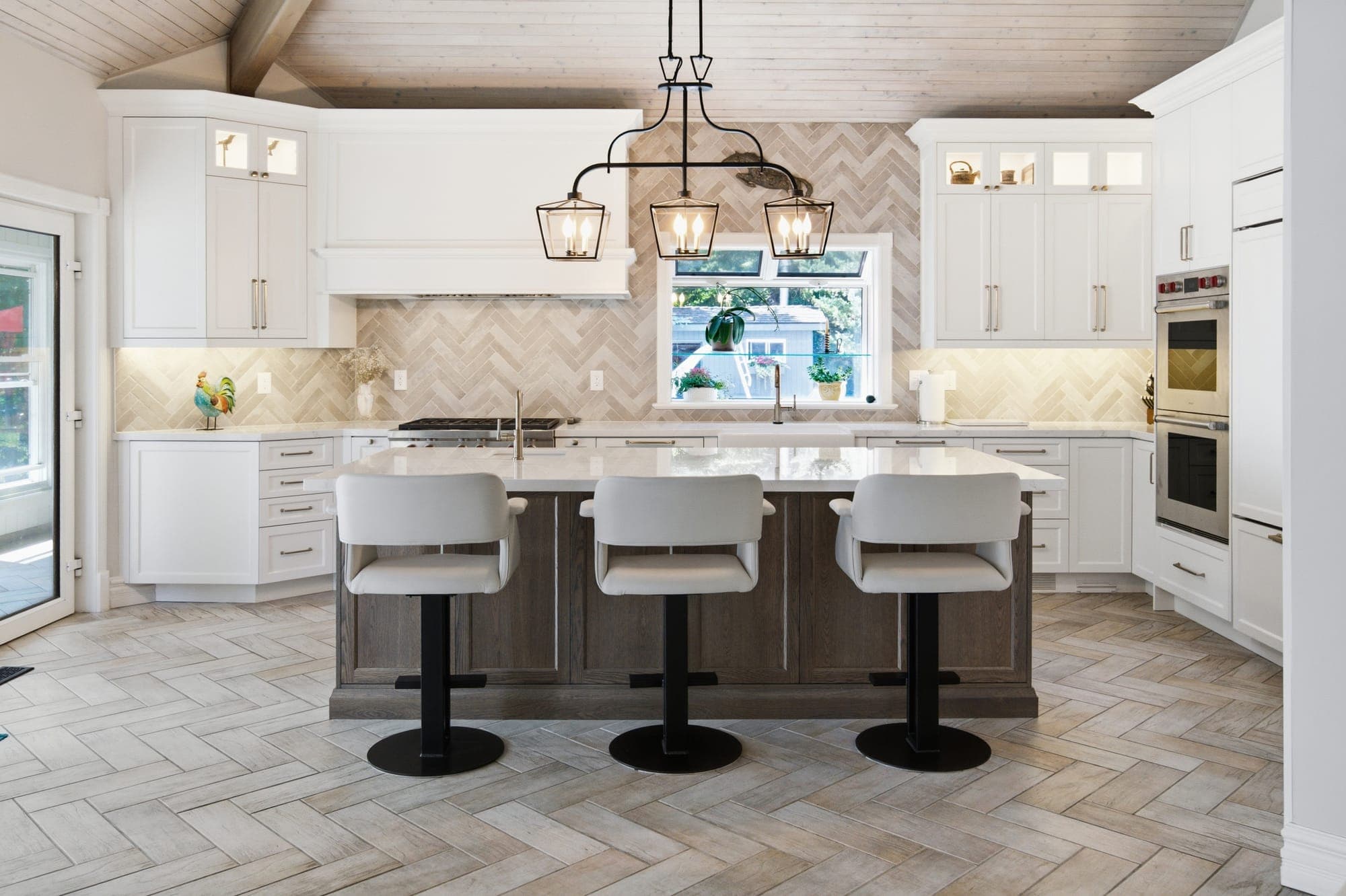Vaulted White & Walnut - custom kitchen project by Kas Kitchens